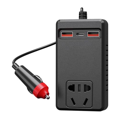 12V/24V Portable Automotive Power Adapter 150W 4 USB Chargers Intelligent Temperature Control for Electronics Road Trips Car Essential Inverter for Laptops