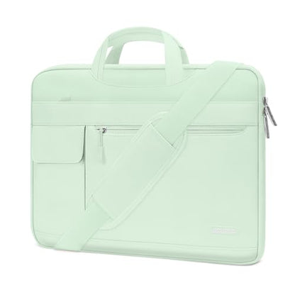 MOSISO Laptop Shoulder Bag Compatible with MacBook Pro 16 inch M5 M4 M3 M2 M1 2026-2019/Pro 15 A1398, HP Acer Dell Lenovo ASUS Notebook,Polyester Flapover Briefcase Sleeve Case, Honeydew Green - color: Honeydew Green, size: 16 inch