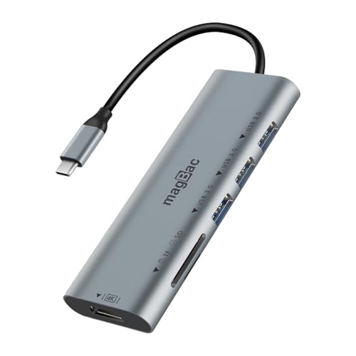 MagBac USB C Docking Station 6-in-1 USB Hub Multiple Adapter with 4K HDMI Display Port, 3 USB A Data Ports, SD/TF Card Slot for HP, Dell, MacBook Pro, Lenovo - style: 6 IN 1 dock