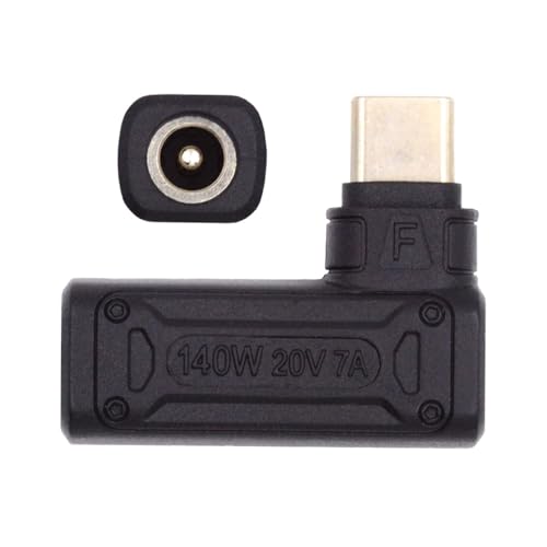 140W 100W DC Jack 5.5x2.5mm Input to USB-C Type-C Angled 90 Degree Power Plug Charge Adapter for Laptop Phone - style: 5.5x2.5mm 140W