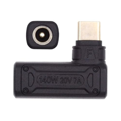 140W 100W DC Jack 5.5x2.5mm Input to USB-C Type-C Angled 90 Degree Power Plug Charge Adapter for Laptop Phone - style: 5.5x2.5mm 140W