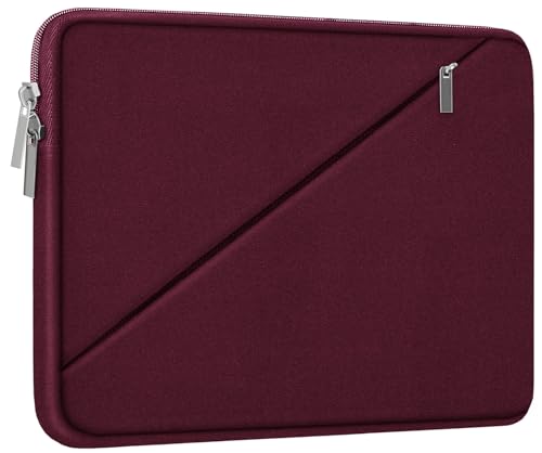 Laptop Sleeve 15.6 inch, Traveling Carrying Computer Bag with Zippered Pocket, Shockproof Protective Laptop Case Compatible for Apple Notebook, HP, Dell, Acer, Asus, Lenovo, Wine Red - color: Wine Red, size: 15.6 inch