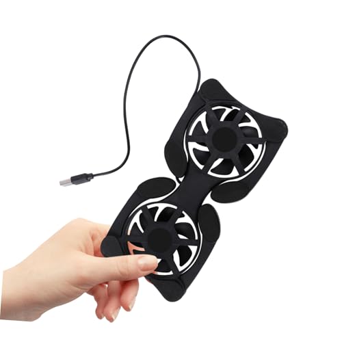 OSALADI Portable Foldable Notebook Cooler with USB Dual Fans Ergonomic Laptop Cooling Pad for Efficient Heat Dissipation and Space Saving Design Black