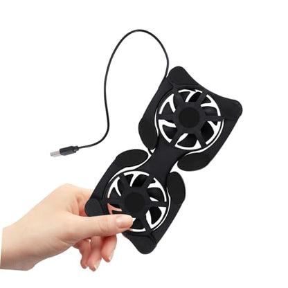OSALADI Portable Foldable Notebook Cooler with USB Dual Fans Ergonomic Laptop Cooling Pad for Efficient Heat Dissipation and Space Saving Design Black