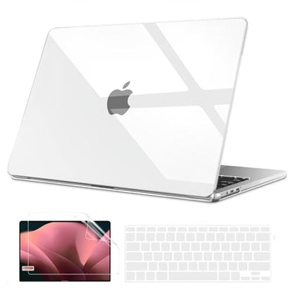 B BELK Compatible with MacBook Air 13 inch Case 2010-2017 Model A1466 A1369 | Clear Plastic Laptop Hard Shell for Old MacBook Air 13.3 inch Case with Keyboard Cover & Screen Protector, Transparent - color: Clear