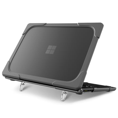 Batianda Durable Stand Case for Microsoft Surface Laptop 13.8 Inch, Grey | Ergonomic Foldable Stand, Heavy Duty Matte Hard Shell, Fits 2024-2026 Surface Laptop 7/8th Edition for Business 13.8 Inch - color: Grey