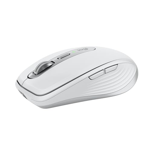 Logitech MX Anywhere 3S Mac Compact Wireless Mouse 8K DPI - Pale Grey | Compact, Bluetooth, any-surface tracking, quiet clicks, USB-C, for MacBook Pro, MacBook Air, iMac, iPad - color: Pale Grey