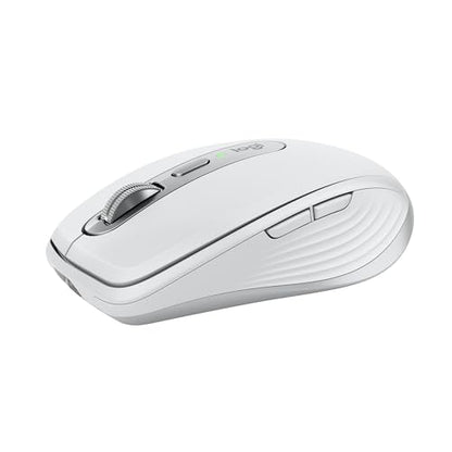 Logitech MX Anywhere 3S Mac Compact Wireless Mouse 8K DPI - Pale Grey | Compact, Bluetooth, any-surface tracking, quiet clicks, USB-C, for MacBook Pro, MacBook Air, iMac, iPad - color: Pale Grey
