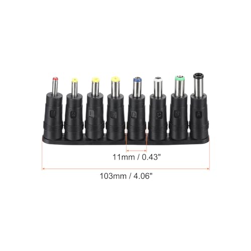 uxcell Universal DC Plug, 8-in-1 Laptop DC Power Adapter 5.5mm x 2.1mm Female to Male Jack Connector Tips for Power Supply Laptop Router
