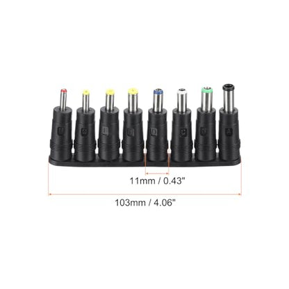 uxcell Universal DC Plug, 8-in-1 Laptop DC Power Adapter 5.5mm x 2.1mm Female to Male Jack Connector Tips for Power Supply Laptop Router