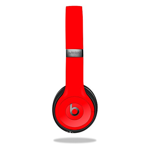 MightySkins Skin Compatible with Beats by Dr. Dre Solo 3 Wireless - Solid Red | Protective, Durable, and Unique Vinyl Decal wrap Cover | Easy to Apply, Remove, and Change Styles | Made in The USA - color: Red