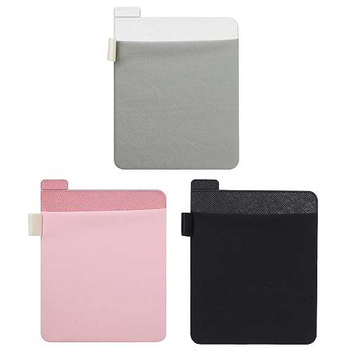 Worparsen Laptop Mouse Storage Bag with Reusable Adhesive，Mouse Holder for Wireless Mouse，Self-Adhesive Mouse Headset Storage Bag for Portable External USB Cable Computer Accessories Black
