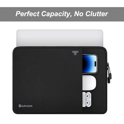 ARVOK 13 13.3 14 Inch Laptop Sleeve with Front Pocket, Shockproof 360 Protective Laptop Case Briefcase Handbag, Computer Carrying Bag Compatible with MacBook Air/Pro, Lenovo/HP/Dell/Asus/Acer, Black - size: 13.3inch