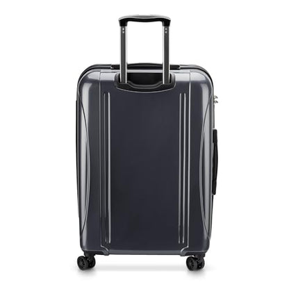 DELSEY PARIS Helium Aero Hardside Expandable Luggage with Spinner Wheels, Titanium, Checked-Medium 24 Inch - color: Titanium, size: Checked-Medium 24 Inch