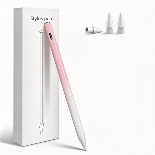 Stylus Pen for iPad 2026-2018 with 13mins Fast Charge,Tilt Sensitivity Palm Rejection Pencil for 11th (A16)/10/9/8/7/6 Gen, iPad Pro 11"/12.9"/M4/M5, iPad Air 3/4/5/M2/M3/M4 (Gradient Pink) - color: Gradient pink