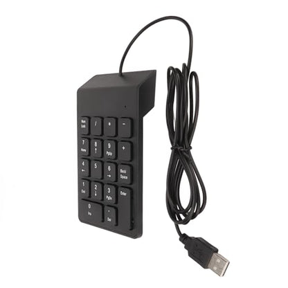 Wired Number Pad 18 Keys, Ergonomic USB Mini Numeric Keypad, Plug and Play Quiet Typing for PC Laptop Desktop, 2 Pack (1PC) - size: 1PC