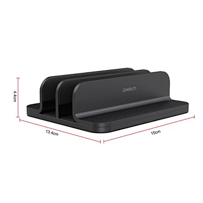 Dual Aluminum Vertical Laptop Stand Organizer, Sturdy Notebook Computer Holder Stand Compatible with New Liquid Retina XDR Apple MacBook Air/Pro/Neo, Mac mini & iPad Pro - Black - color: Black