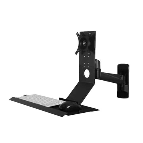 Monitor Stand Single Arm Black Monitor Stand Arm with Engineered Tray Non-Folding Monitor Stand Desk arm