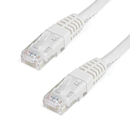 StarTech 1ft CAT6 Ethernet Cable - White CAT 6 Gigabit Ethernet Wire -250Mhz 100W PoE RJ45 UTP Molded Network Patch Cord with Strain Relief (C6PATCH1WH) | 250MHz bandwidth, Gold-plated RJ45, Patch Cable, Ethernet Cord, UTP Molded Network, Strain Relief, 1