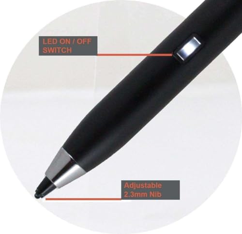 Black Fine Point Digital Active Stylus Pen - Compatible with HP EliteBook x360 1040 G8 2-in-1 Touchscreen Laptop