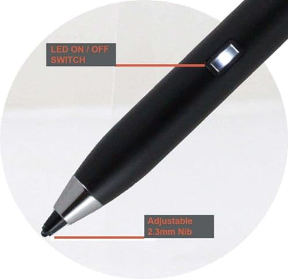 Black Fine Point Digital Active Stylus Pen - Compatible with HP EliteBook x360 1040 G8 2-in-1 Touchscreen Laptop