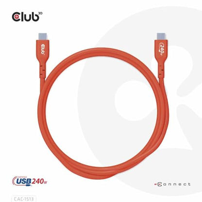 Club 3D CAC-1513 USB2 Type C to Type C Certified Bi-Directional Cable with 240W Charging, 480Mb Data Transmission EPR 3m- 9.8ft - size: 3m- 9.8ft