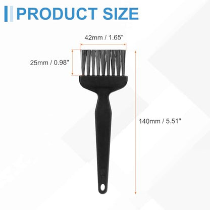 HARFINGTON 6pcs Antistatic Brush 25x42mm Portable PP Handle Nylon Anti Static Cleaning ESD Brushes for Electronics Computer Keyboard, Black