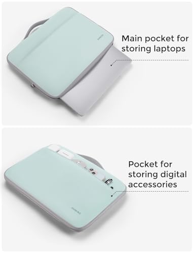 DOMISO Laptop Case Sleeve Protective Cover Compatible with MacBook Air 13 M4 M3 M2,MacBook Pro M2 M1,iPad Air/Pro,13 inch Dell,Lenovo, HP,Asus,Waterproof Computer Cases Bag with Handle,Mint Green - color: Mint Green, size: 13" for MacBook Air/Pro