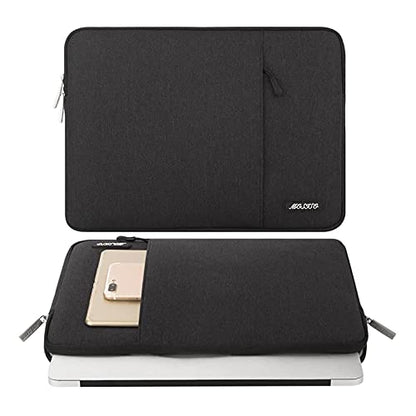 MOSISO Laptop Case 16 inch, 15-15.6 inch Laptop Sleeve Bag with Pocket | Compatible with MacBook Pro 16 M5 M4 M3 M2 M1, HP Acer Dell Lenovo ASUS, Polyester Vertical Computer Bag, Black - color: Black, size: 16 inch
