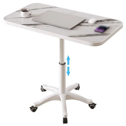Height Adjustable Compact Laptop Desk, Pneumatic Sit Stand Table, Mobile Standing Desk with 5 Wheels, Portable Spacious Sofa Side Table, Easy to Install(A) - color: A