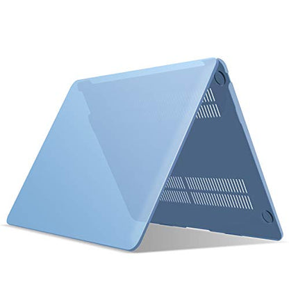 IBENZER Compatible with New MacBook Air 13 inch case 2022 2021 2020 M1 A2337 A2179 A1932, Hard Shell Case&Keyboard Cover&Screen Film for Mac Air 13 with Touch ID (2018-2022), Airy Blue, AT13ARBL+2 - color: Airy Blue