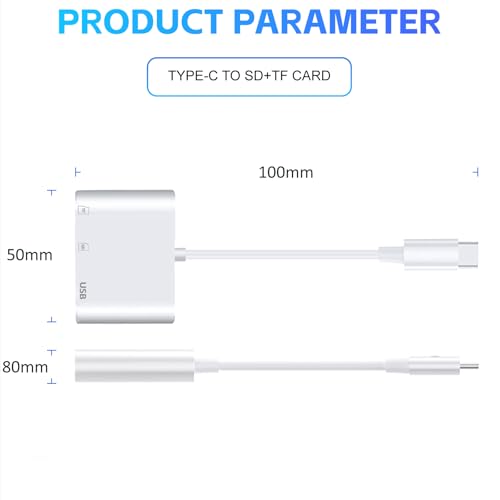 SD Card Reader for iPhone USB C,3 in 1 Memory Micro Sd Card Reader USB C with Dual Slots,Camera Adapter to iPhone Compatibletype-C Laptop,Usbc Sd Card Reader Camera, Android, MacBook Pro/Air,Laptop.