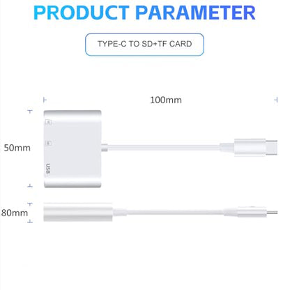 SD Card Reader for iPhone USB C,3 in 1 Memory Micro Sd Card Reader USB C with Dual Slots,Camera Adapter to iPhone Compatibletype-C Laptop,Usbc Sd Card Reader Camera, Android, MacBook Pro/Air,Laptop.