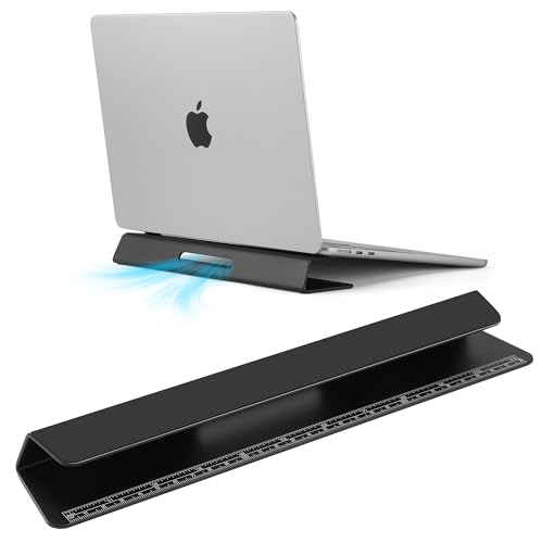 Portable Laptop Wedge Airflow Cooling Stand, Aluminium Laptops Feet Legs Improved Ergonomics, Stability, and Versatility - Compatible with MacBook and All Laptop, with Ruler