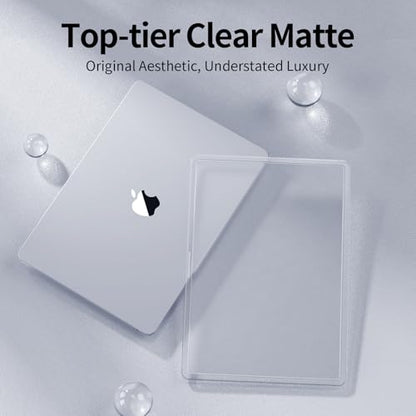 Soonjet for MacBook Air 15 inch Case M5 M4 M3 M2 2026-2023 | Anti Crack Upgrade | Matte Protective Hard Shell Laptop Cover | Frost Clear - color: Transparent Clear