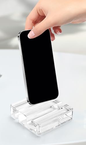 Square Portable Acrylic Cell Phone, CuteTransparent Desk Tablet Stand Universal Creative Travel-Friendly Accessory Compatible Smartphones and Mini Tablet - color: Transparent
