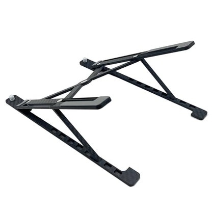Lightweight Carbon Fiber Laptop Stand Foldable Portable 8 Angles Adjustable Laptop Holder Riser Ventilated Cooling Notebook Computer Stand up to 17.3” Laptops&Tablets Black Gray