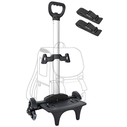 Backpack Trolley with Wheels, 6-Wheels Rolling Dolly Cart for Backpack | Travel Hand Truck for Luggage - size: 6 Wheels NO Edge