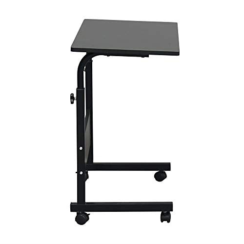 Adjustable Height Mobile Computer Desk Rolling Computer Desk, Height Adjustable Mobile Laptop Stand Desk Rolling Cart, Mobile Small Standing Desk Portable Rolling Laptop Desk Overbed Bedside Desk - color: A