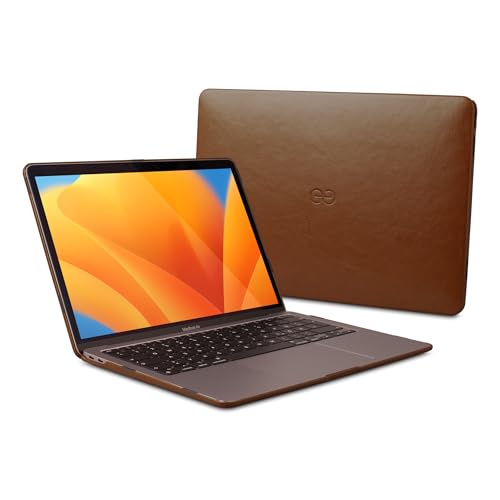 Dreem Euclid Hard Shell Laptop Cover for MacBook Air 15'' Case 2023-2026 – Premium Vegan Leather, Protective Dual-Shell Design, Slim Executive Professional Case with Port Access – [Chocolate] - color: Chocolate, size: MacBook Air 15'' Case 2023-2026