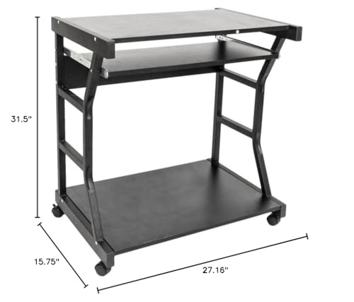 Fixed Height Mobile Computer Desk - Rolling Laptop Stand Cart, Small Standing Portable Overbed Bedside Desk - color: D