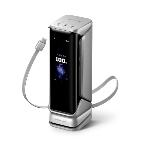 EF ECOFLOW Rapid Pro X Power Bank, 27650mAh 4-Part with 300W Output, Portable Charger with 140W Built-in Cable, for MacBook, iPhone, Laptops, and More - size: Rapid Pro X 27K mAh