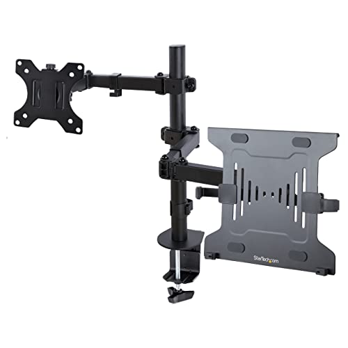 StarTech Monitor Arm up to 32in, 9.9lb/4.5kg, VESA (A2-Laptop-Desk-Mount) | For a Single Display up to 32" (17.6lb/8kg), With VESA Laptop Tray, Up to 9.9lb (4.5kg), Adjustable, Clamp or Grommet Base - style: Dual