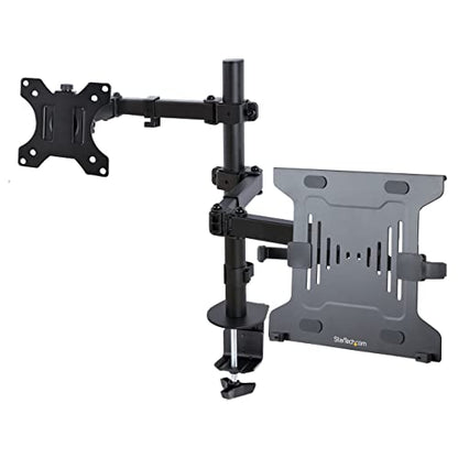 StarTech Monitor Arm up to 32in, 9.9lb/4.5kg, VESA (A2-Laptop-Desk-Mount) | For a Single Display up to 32" (17.6lb/8kg), With VESA Laptop Tray, Up to 9.9lb (4.5kg), Adjustable, Clamp or Grommet Base - style: Dual