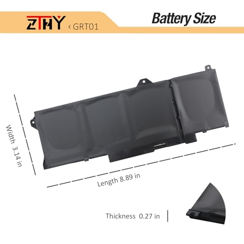 64Wh GRT01 Laptop Battery Replacement for Dell Latitude 5421 5431 5521 5531 | Precision 3470 3561 3571 3581 3591 Mobile Workstation Alienware m17 R5 AMD Gaming Battery 00P3TJ 0P3TJ 0R05P0 05RGW 4-Cell - size: 9.25*3.58*0.28 inch GRT01