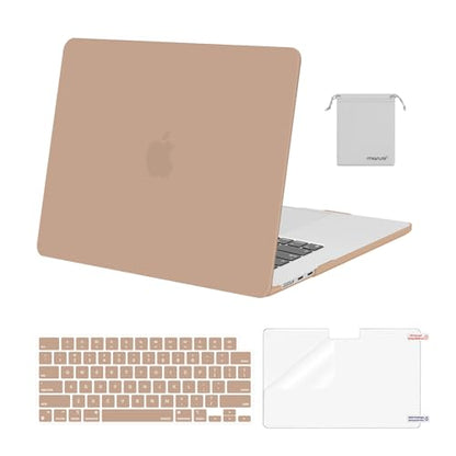 MOSISO Compatible with MacBook Air 15 inch Case M5 2026 M4 M3 M2 2025-2023 | A3448 A3241 A3114 A2941, Scratch-Resistant Protective Hard Shell Case&Keyboard Cover&ScreenFilm&Pouch, Bronze Brown - color: Bronze Brown