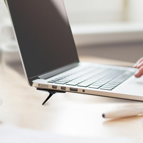 NUOBESTY 2pcs Portable Folding Laptop Stand Height Adjustable Notebook PC Holder Black for Travel and Office Use