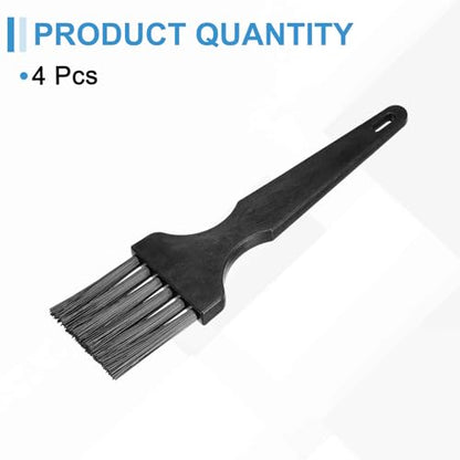 HARFINGTON 4pcs Antistatic Brush 40x40mm Portable PP Handle Nylon Anti Static Cleaning ESD Brushes for Electronics Computer Keyboard, Black