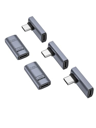 CableCreation 90 Degree USB C Adapter 5 Pack, USB C Adapter 40Gbps 240W | Right Angle Male to Female Compatible with Steam Deck, ROG Ally, Switch, Notebook, PC, Tablet, Phone and More, Middle Angle - size: 5PCS, style: Middle Angle