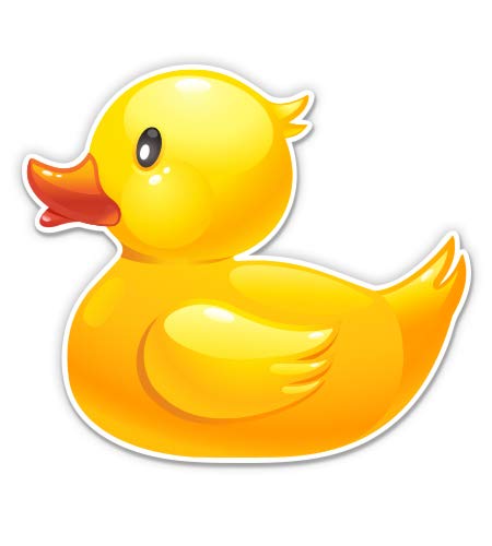 Rubber Duck - 3" Vinyl Sticker - for Car Laptop I-Pad Phone Helmet Hard Hat - Waterproof Decal - size: 3"